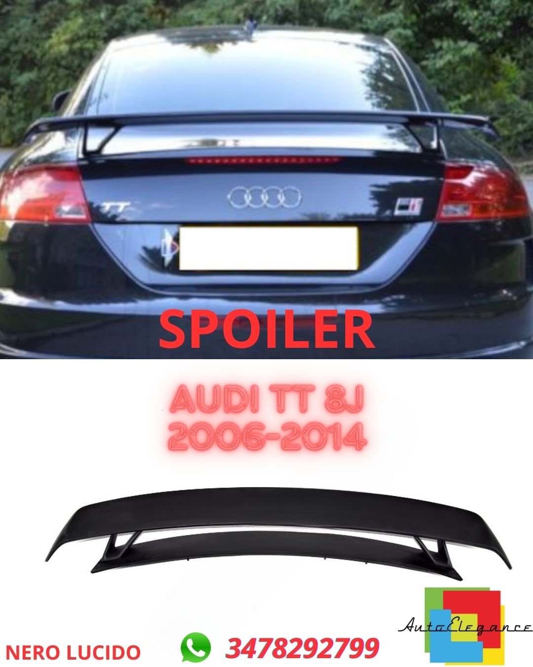 ✨ SPOILER ADATTO PER Audi TT 8j 2006-2014✨