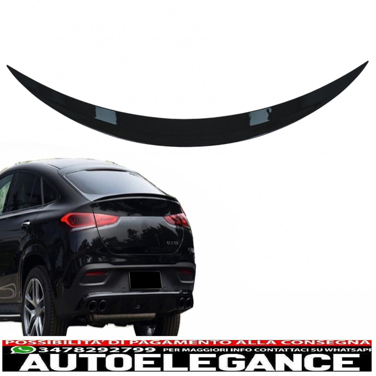 Trunk lid spoiler suitable for mercedes gle coupe c167 (2020-up) piano black 