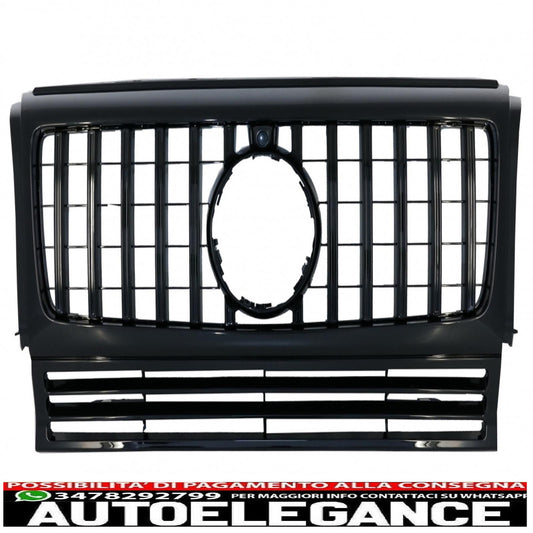 griglia anteriore adatta per mercedes classe g w463 (1990-2014) nuova g63 gt-r design panamericana tutta nera