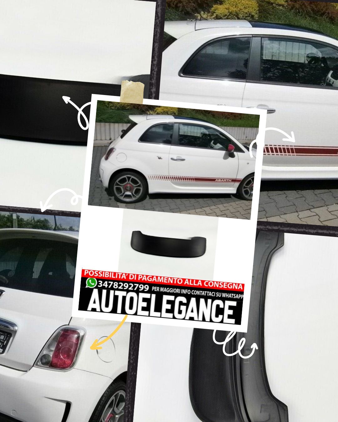 SPOILER adatto per FIAT 500 2008+