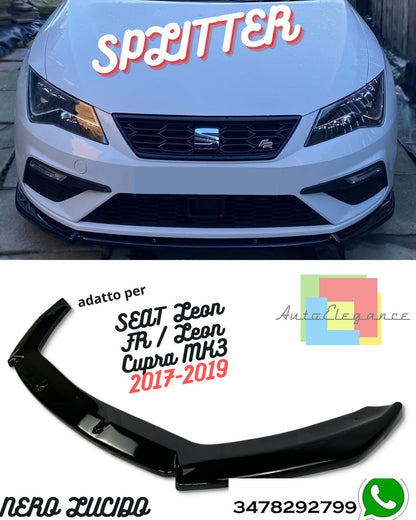 Front Splitter SEAT Leon FR / Leon Cupra MK3 Facelift 2017-2019 With TÜV ABE 