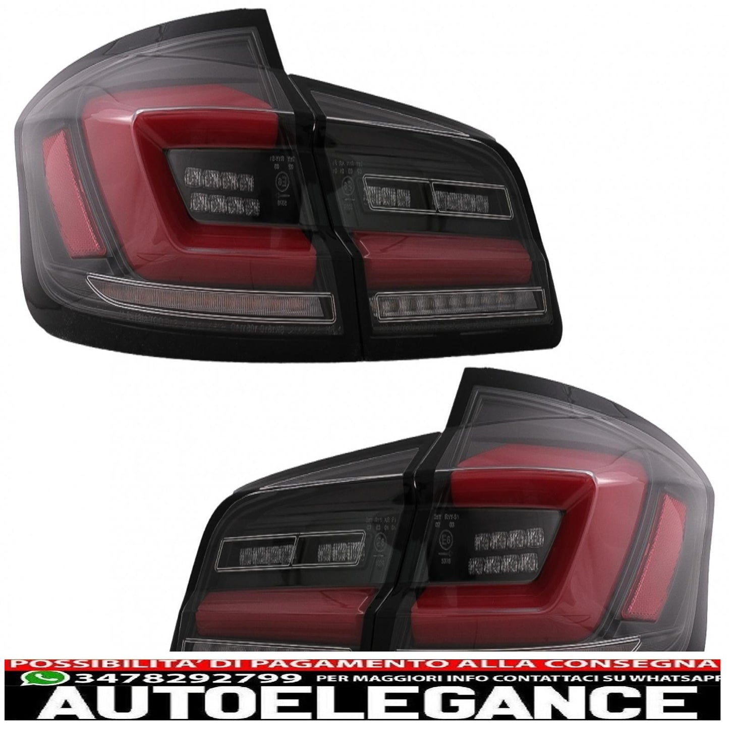 Full LED bar rear lights suitable for BMW 5 Series F10 (2011-2017) Dynamic sequential direction indicators black line