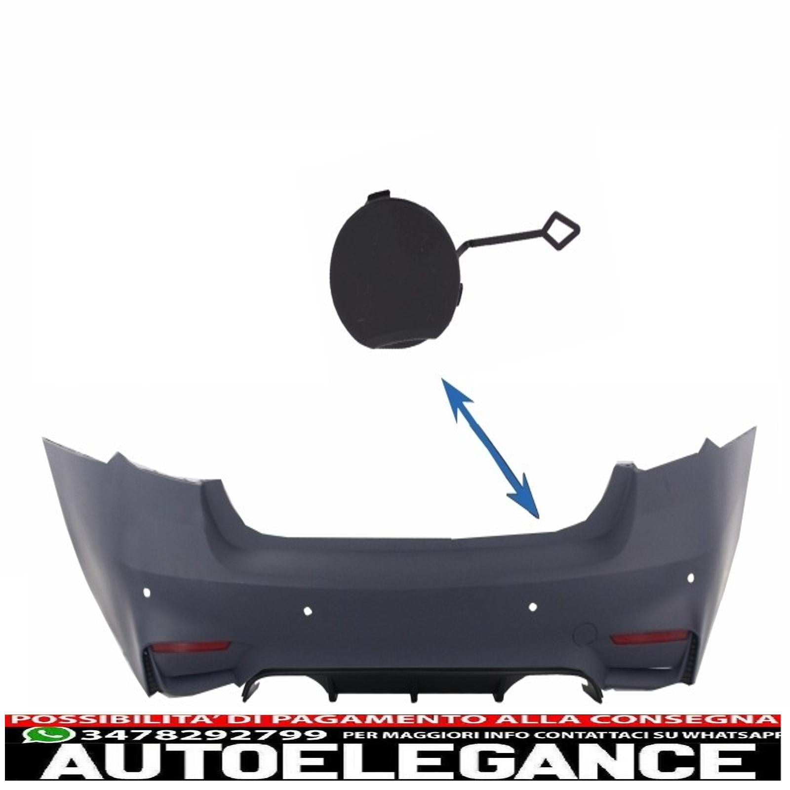 Copertura del gancio di traino per paraurti posteriore adatta per BMW Serie 3 F30 (2011-up) M3 M-Tech Design AUTOELEGANCERICAMBI