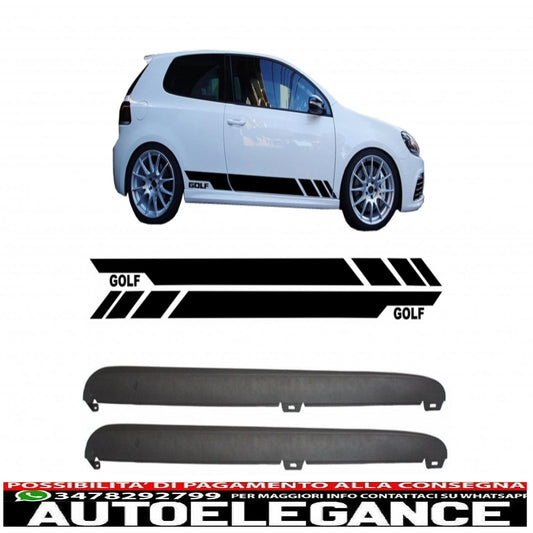 minigonne laterali con decalcomanie laterali adesivo in vinile nero adatto per vw golf vi golf 6 (2008-2014) gti design