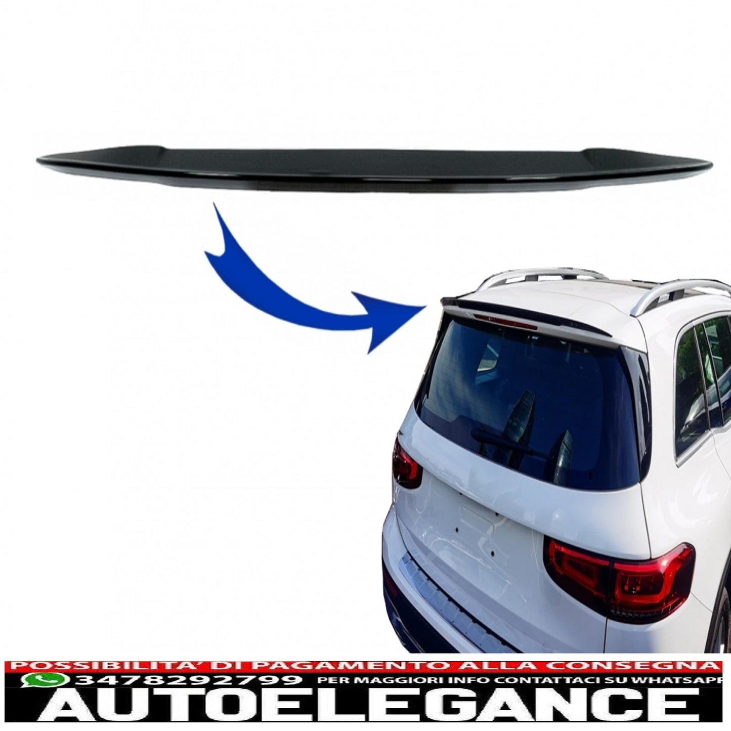 Trunk Lid Spoiler Suitable for Mercedes GLB X247 (2019-up) Piano Black