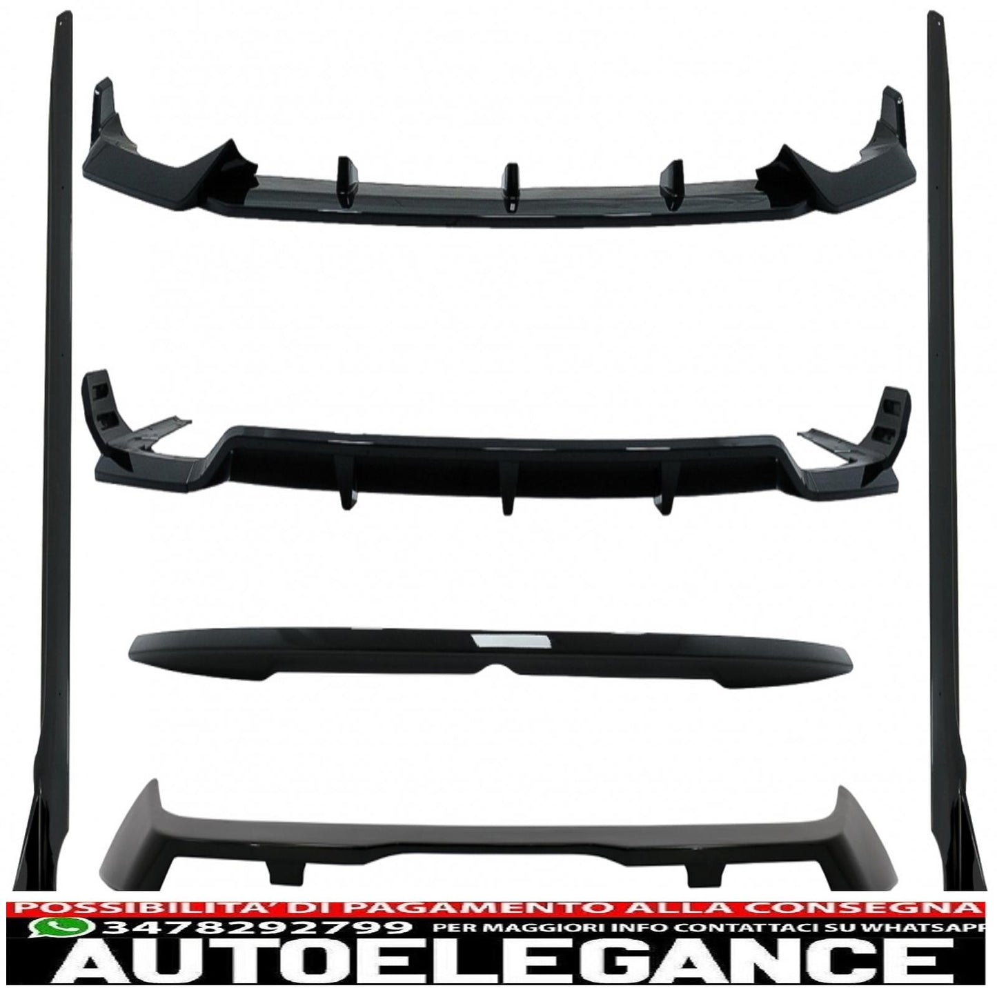 aerodynamic body kit suitable for bmw x7 g07 (2018-up) m-tech black knight design piano black 