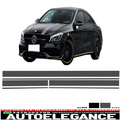 Dark grey vinyl sticker set upper bonnet roof and tailgate suitable for mercedes cla w117 c117 x117 (2013-2016) a class w176 (2012-up) a45 design 