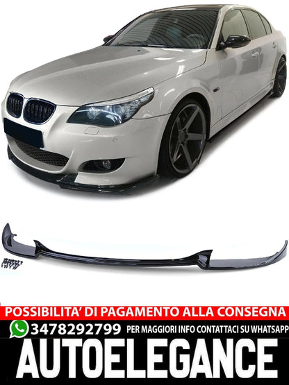 Paraurti a labbro spoiler anteriore nero lucido adatto per BMW Serie 5 E60 E61 07-09