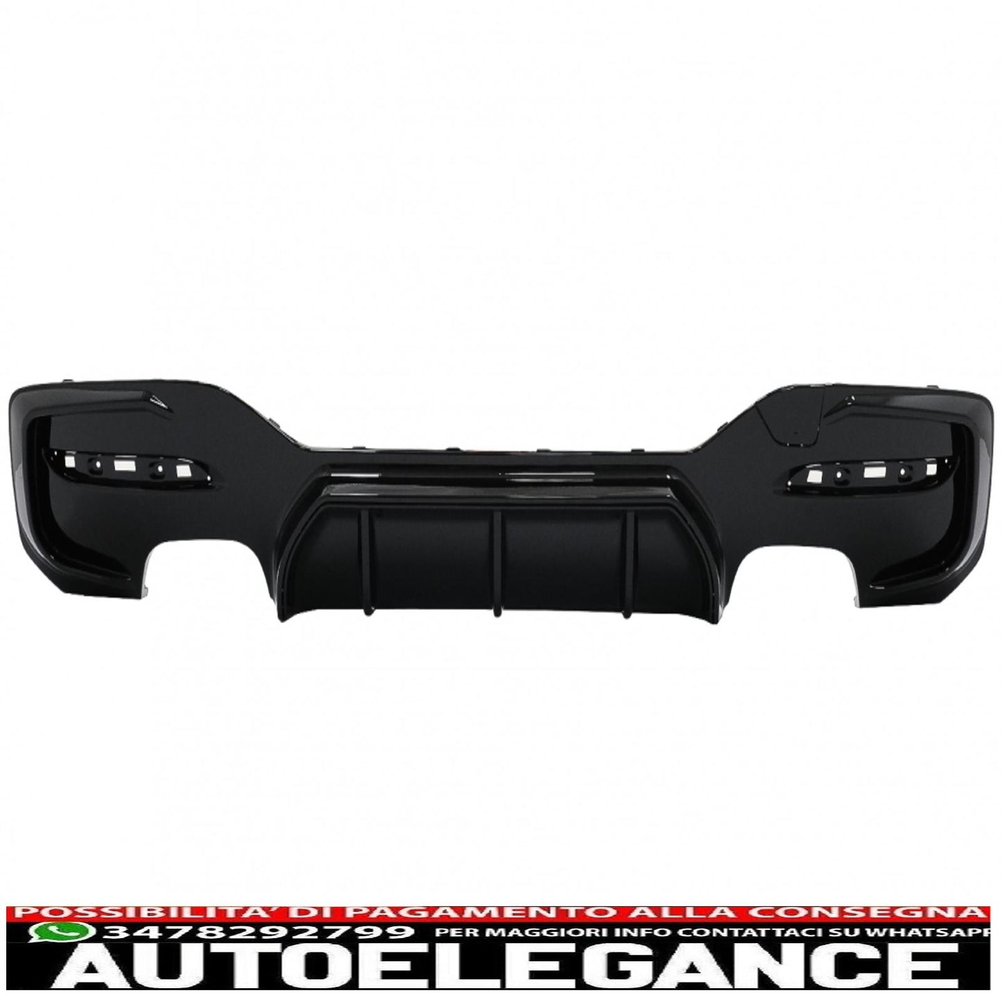 spoiler paraurti posteriore mantovana diffusore doppia doppia uscita adatto per bmw serie 1 f20 f21 lci (2015-2019) nero pianoforte