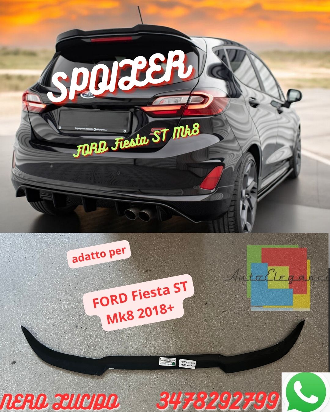 Spoilers PARA✨ FORD Fiesta ST Mk8 2018+ / FORD Fiesta ST-Line Mk8 2017+ ✨ 
