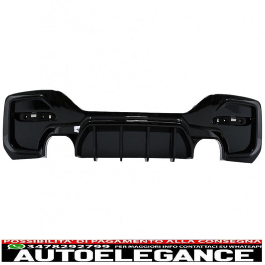 spoiler paraurti posteriore mantovana diffusore doppia uscita adatto per bmw serie 1 f20 f21 lci (2015-2019) nero pianoforte