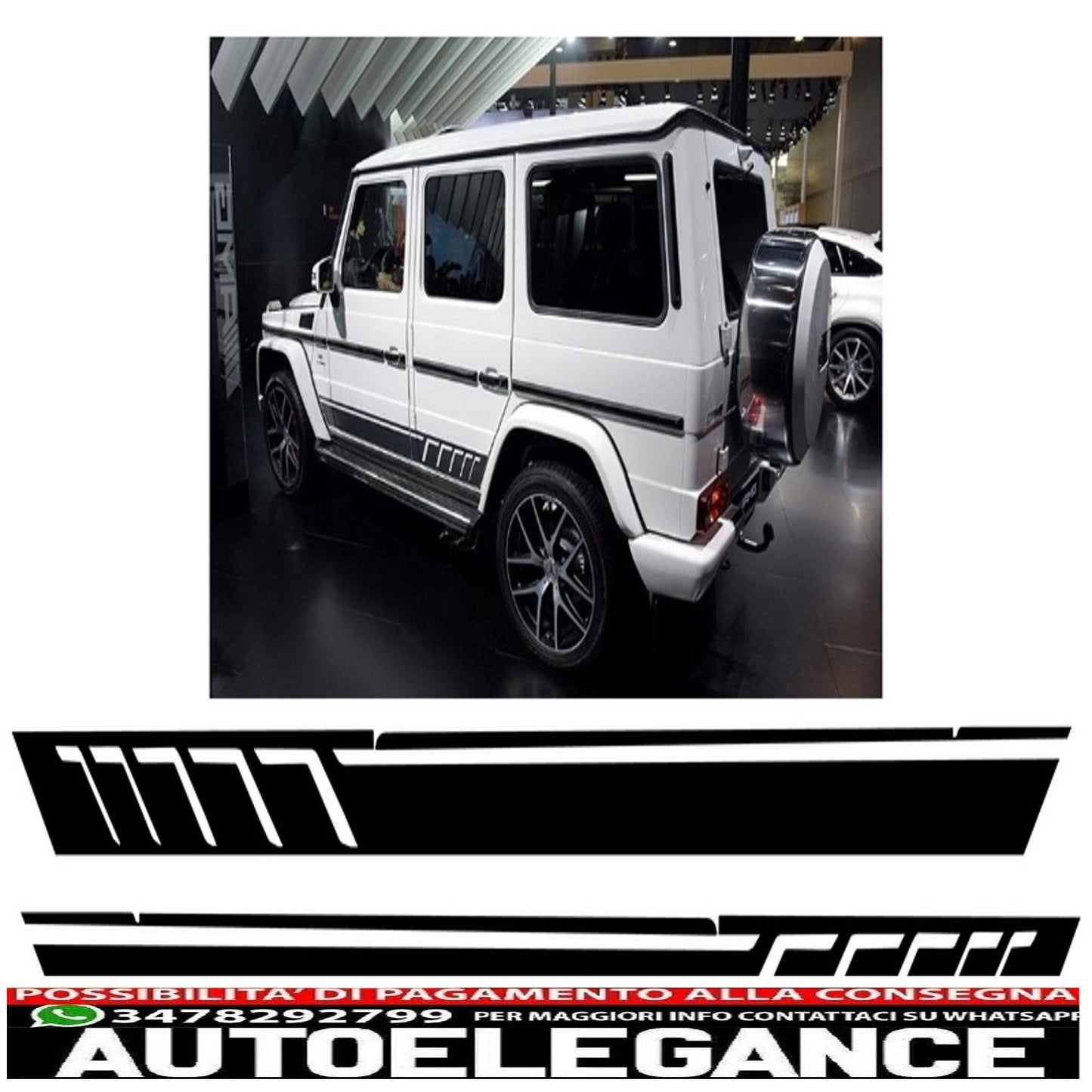 side decals matt black vinyl sticker suitable for mercedes g class w463 (1989-2017)