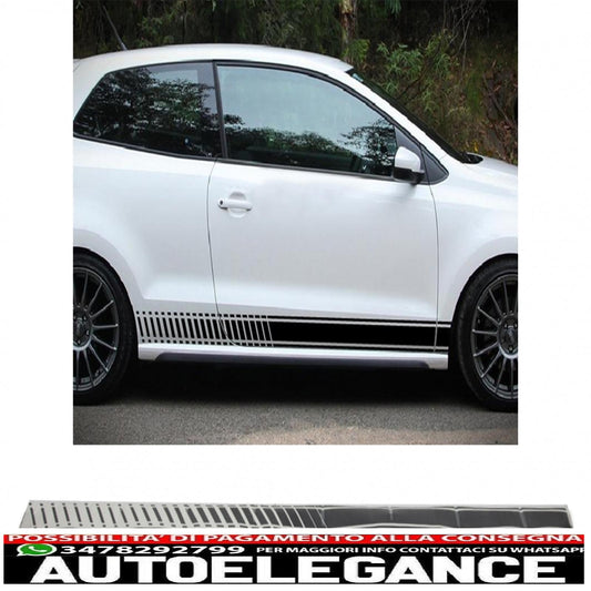 decalcomanie laterali adesivo in vinile nero opaco adatto per vw polo golf 5 6 7 v vi vii (2003-up)