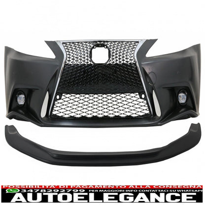 Front bumper with lower spoiler suitable for lexus is xe20 (2005-2013) is f sport facelift xe30 (2014-up) design