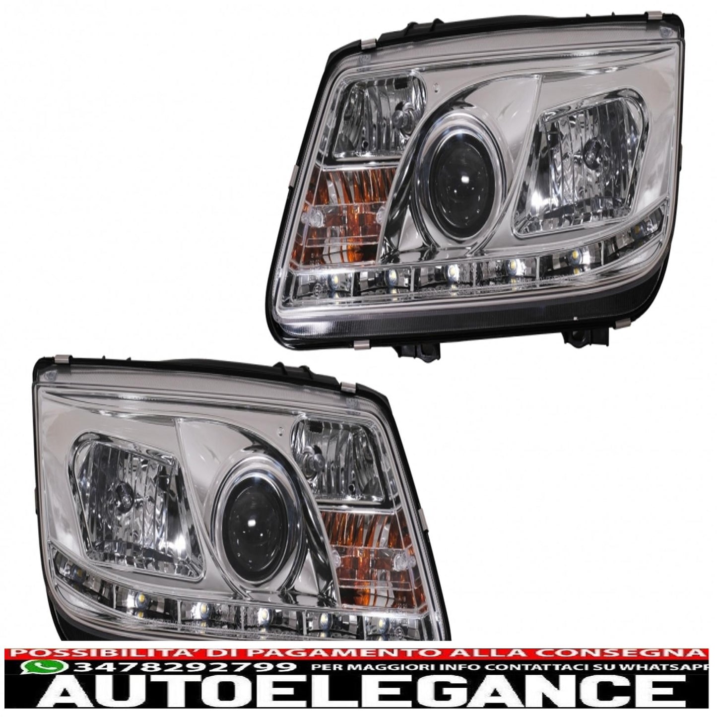 daytime running lights suitable for vw bora (09.1998-05.2005) chrome 