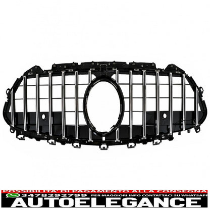 central grille suitable for mercedes cls class c257 (2018-up) gtr design black chrome