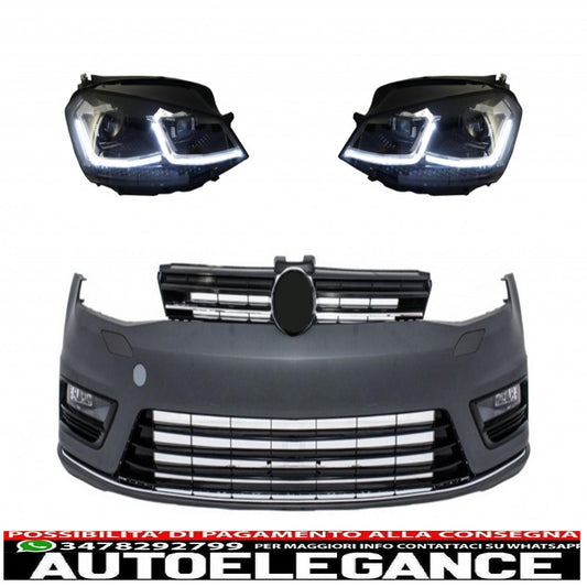 Paraurti anteriore e fari a led con luci di svolta dinamiche sequenziali adatti per vw golf vii 7 (2013-2017) r-line look
