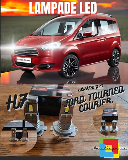 KIT LED H7 PER FORD TOURNEO COURIER 6000K 6000 LUMEN CANBUS ANABBAGLIANTI