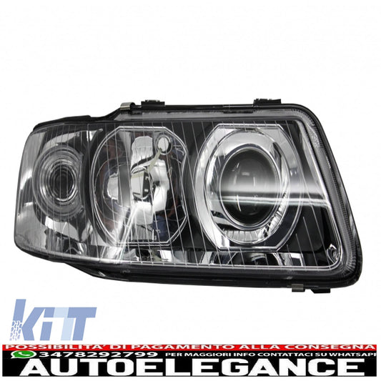 adatto per audi a3 8l (2000-2003) ricambio faro lato destro fondo cromato 8l00941004k 8l0941004af AUTOELEGANCERICAMBI