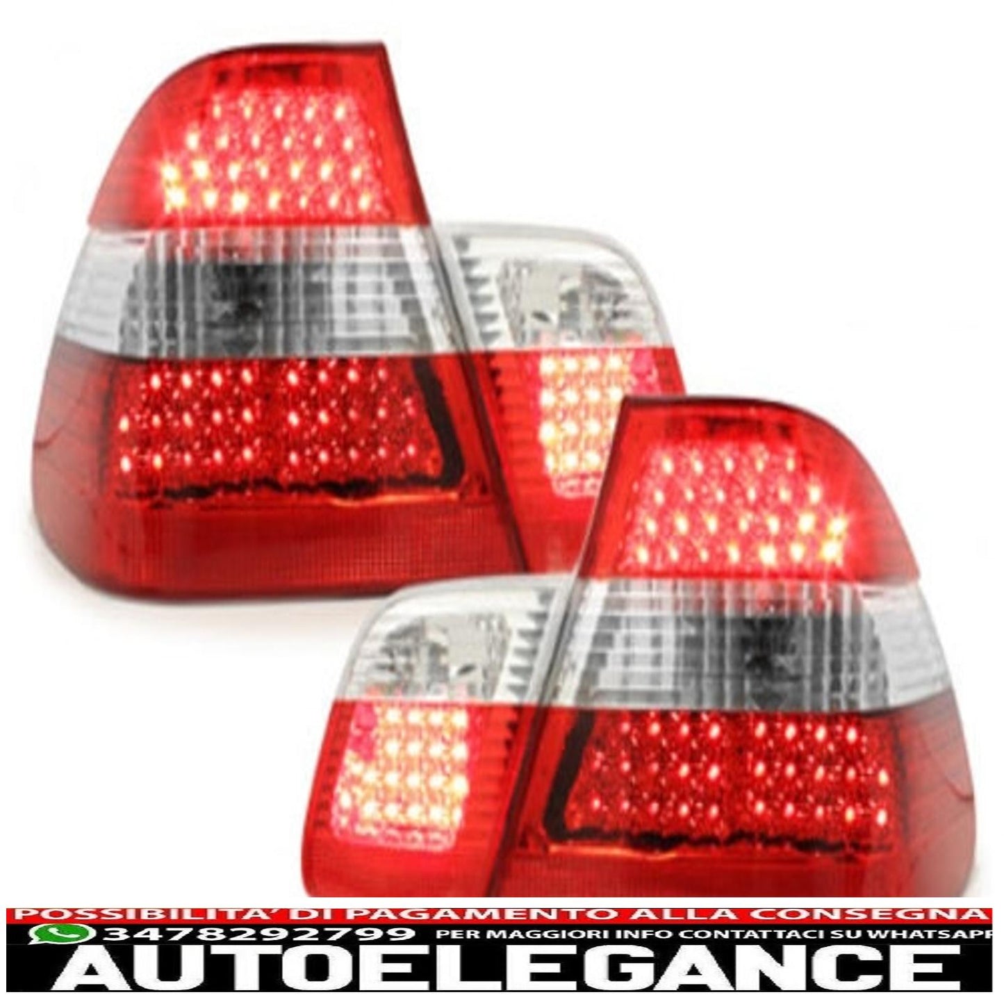 led rear lights suitable for bmw e46 4d 98-01 _ red/crystal