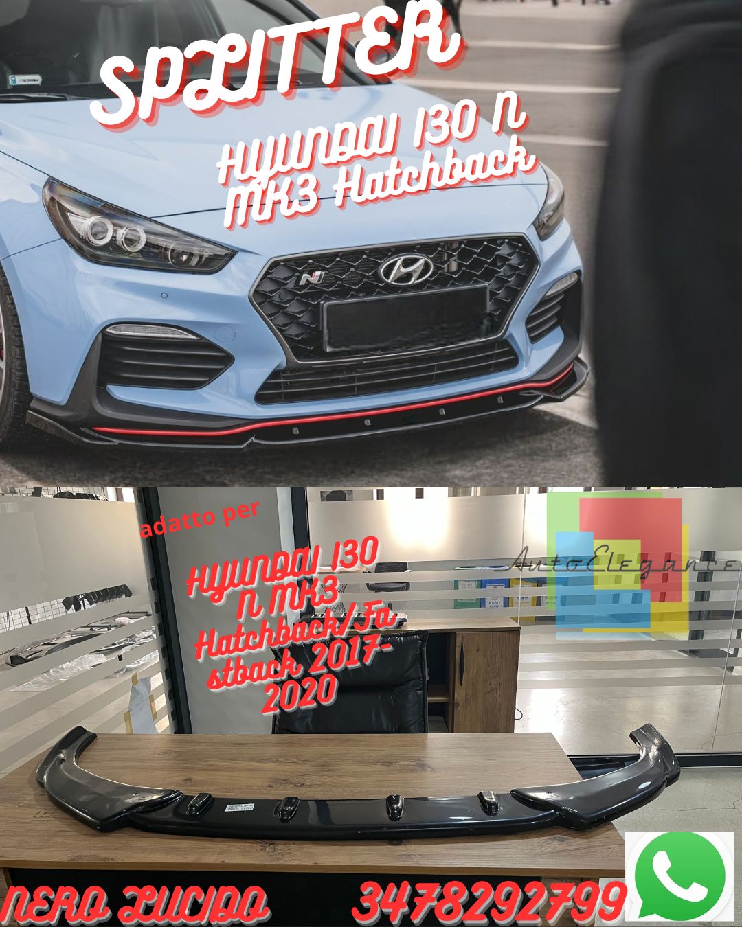 SPLITTER ADATTO PER ✨HYUNDAI I30 N MK3 Hatchback/Fastback 2017-2020 ✨