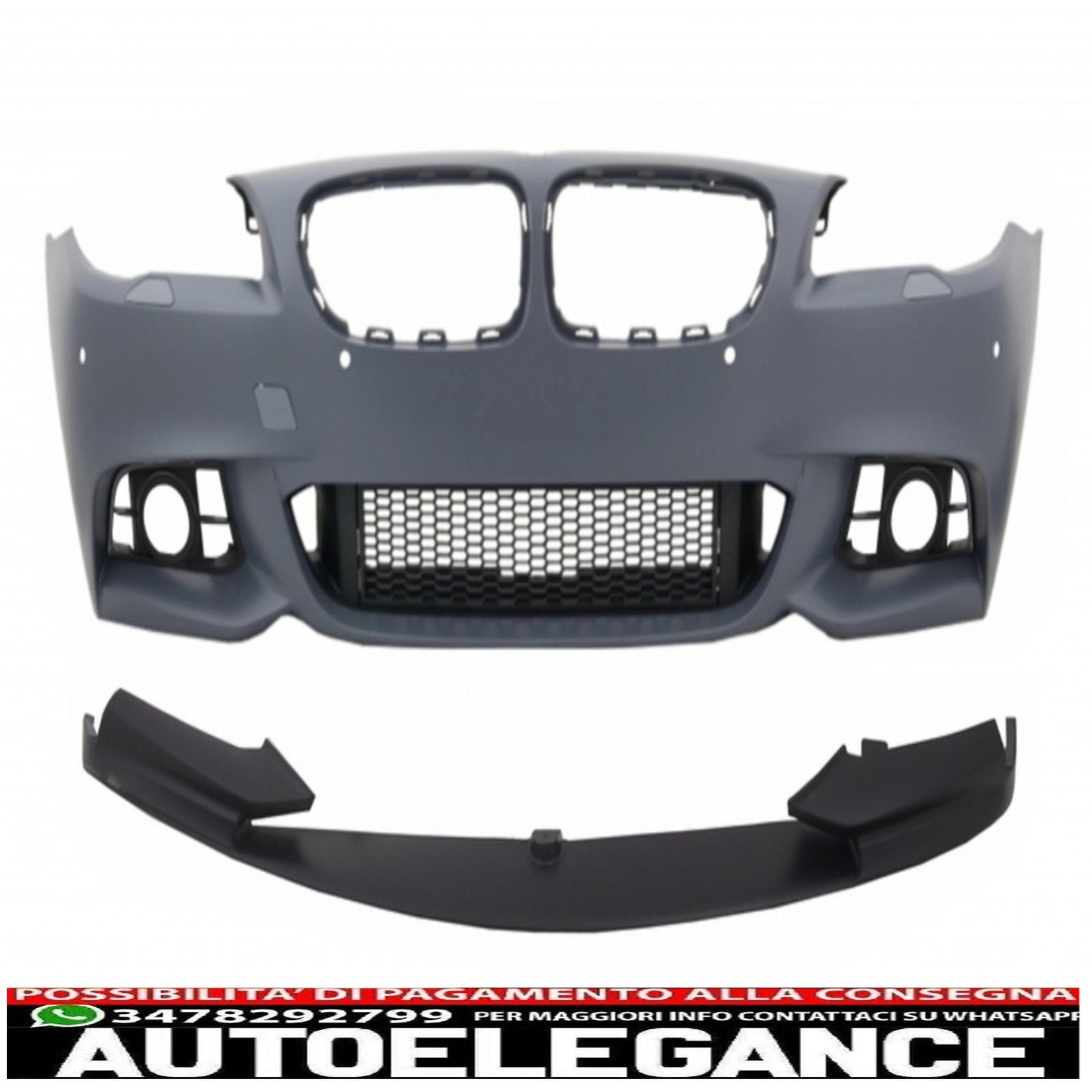 front bumper with spoiler suitable for bmw 5 series f10 f11 lci (2015-2017) m-performance sport design without fog lights