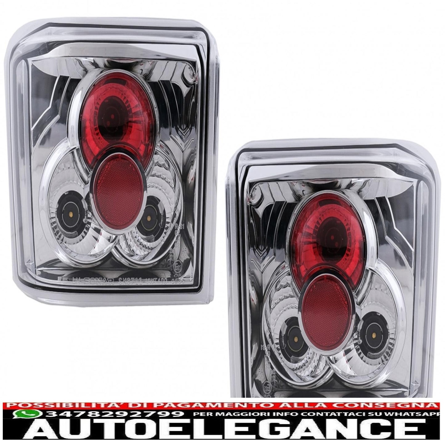 rear lights suitable for vw t4 transporter caravelle multivan (1990-03.2003) chrome
