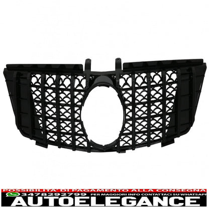 griglia anteriore centrale adatta per mercedes ml w164 (2005-2008) gt-r panamericana design nero pianoforte