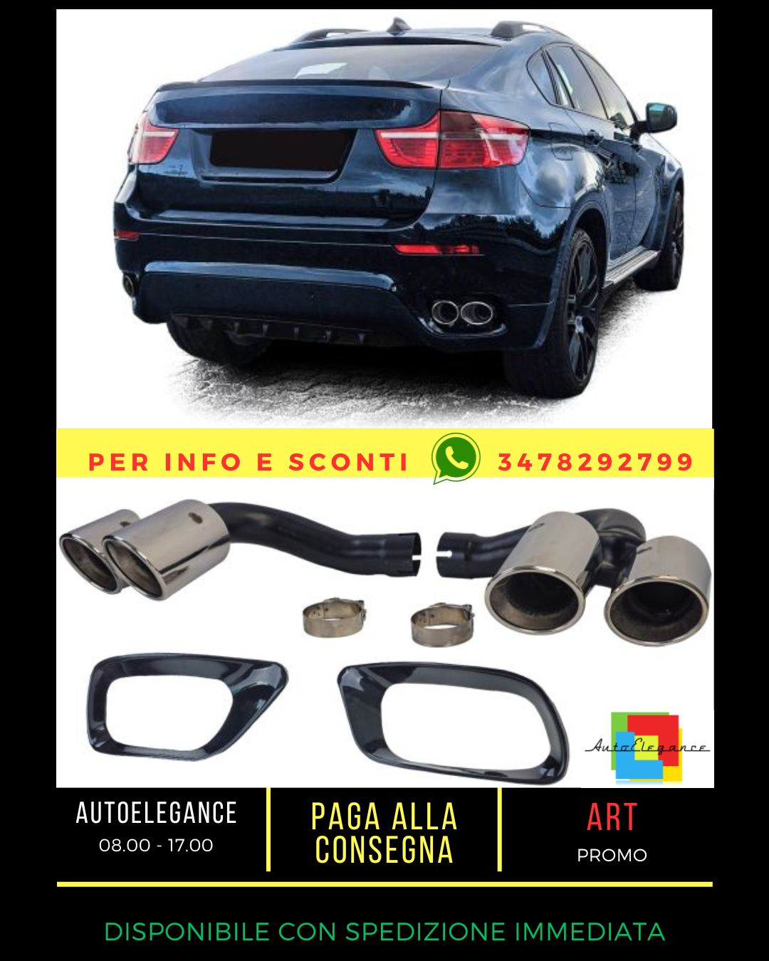 ✨Chrome Double Pipe Exhaust Tips Fit For BMW X6 E71 30d 40d 10-14✨