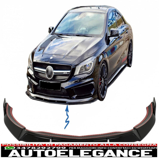 Labbro spoiler paraurti anteriore adatto per mercedes cla45 c117 x117 (2013-2016) nero lucido