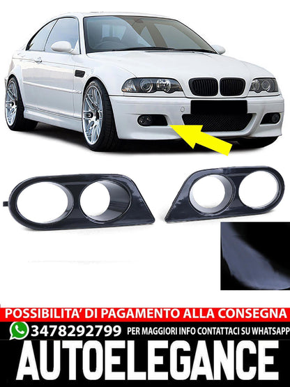 Aftermarket Gloss Black Fog Light Bumper Cover Compatible with BMW 3 Series E46 