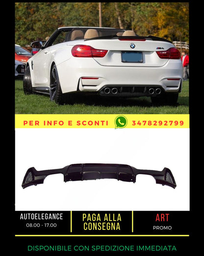 GLOSS BLACK DIFFUSER FOR BMW 4 F32 F33 F36 2013-2020 Coupe Cabrio Gran Coupe