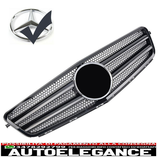 Griglia del radiatore sportiva per Mercedes W204 S204 nero lucido
