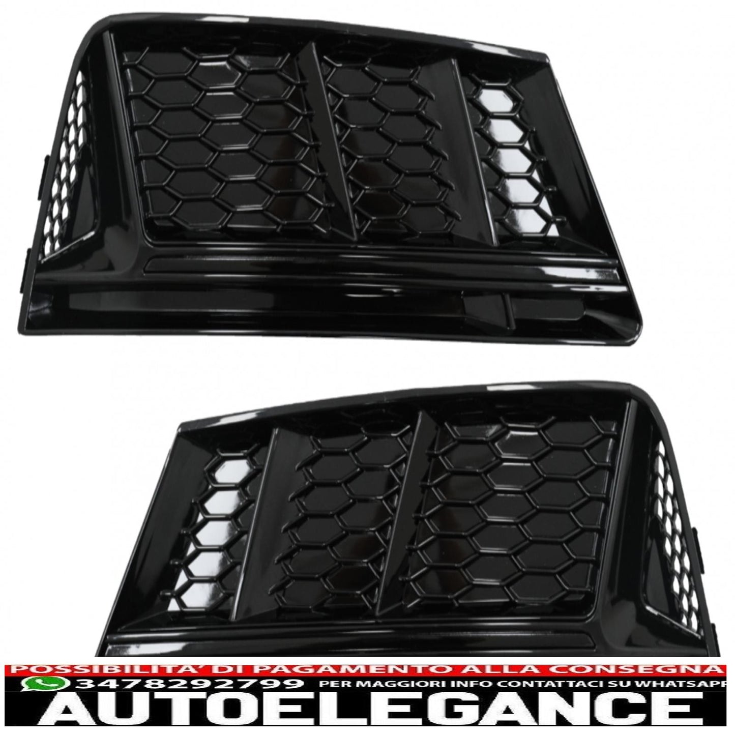 coperture inferiori della griglia del paraurti griglie laterali adatte per audi a4 b9 berlina avant (2016-2018) rs4 design black edition AUTOELEGANCERICAMBI