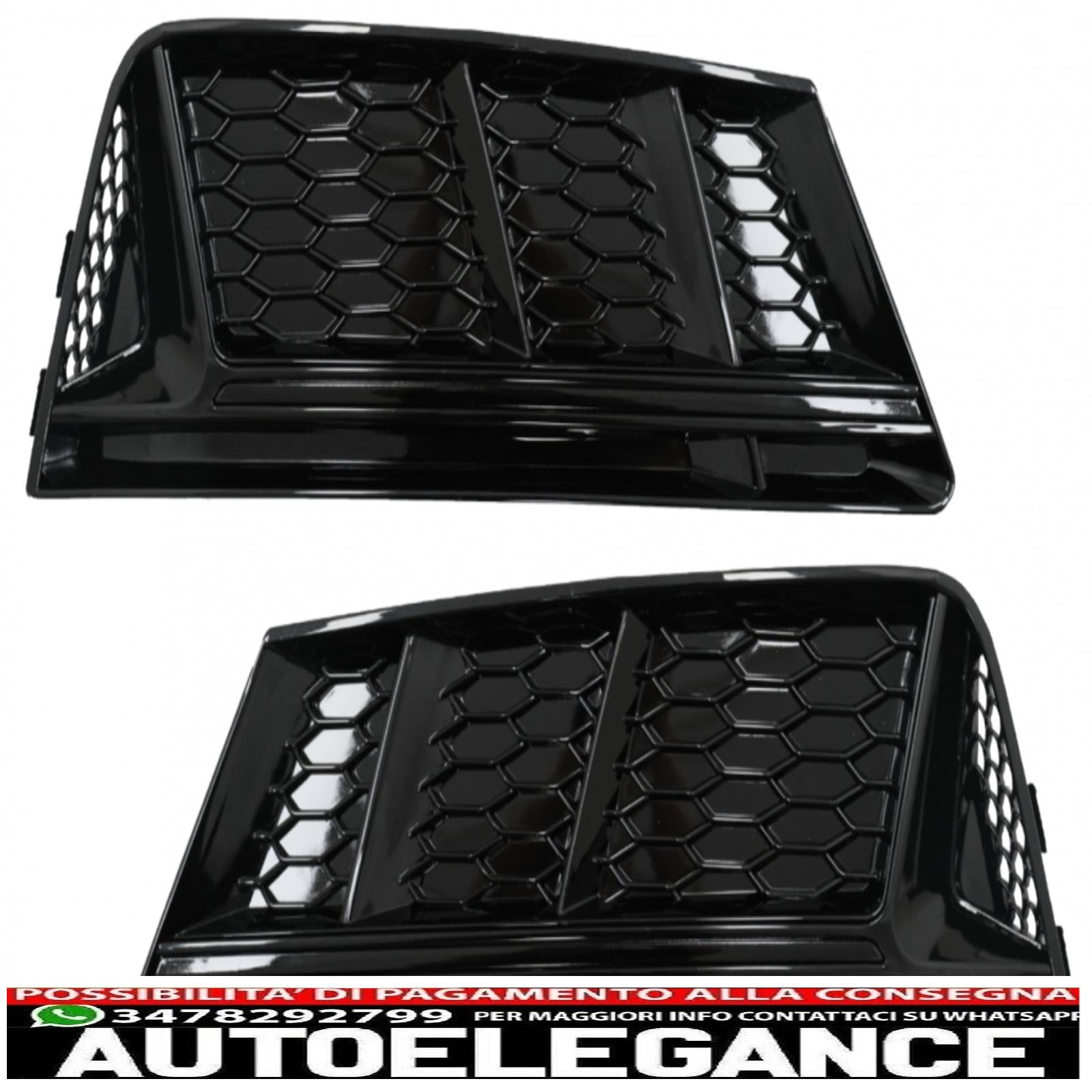 coperture inferiori della griglia del paraurti griglie laterali adatte per audi a4 b9 berlina avant (2016-2018) rs4 design black edition AUTOELEGANCERICAMBI