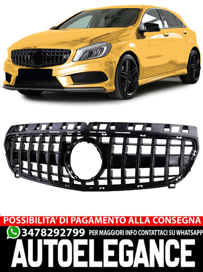Griglia radiatore sportiva nera lucida aftermarket compatibile con Mercedes classe A W176 12-15