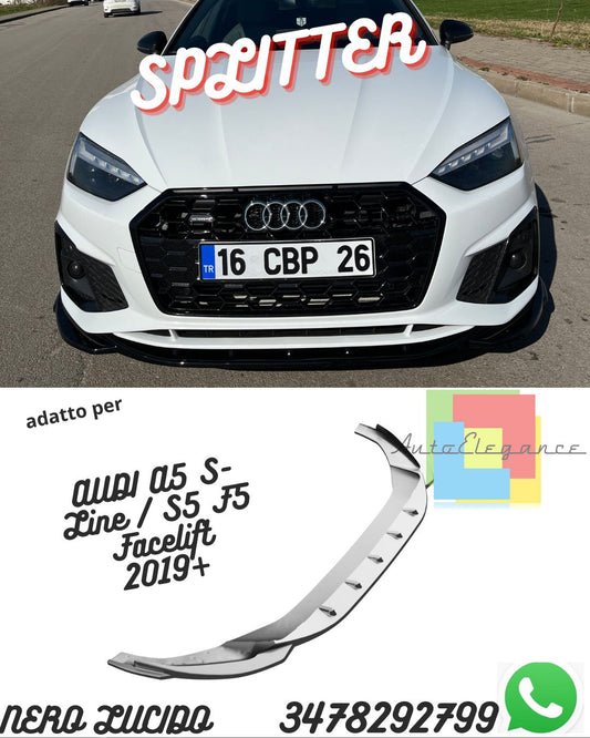 Splitter Anteriore AUDI A5 S-Line / S5 F5 Facelift 2019+ Con ABE TÜV