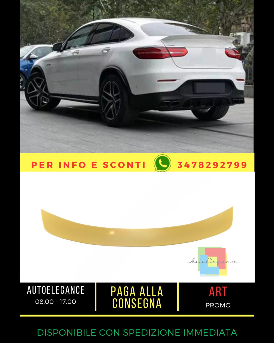 🔥SPOILER ADATTO PER Mercedes GLC C253 2016+ Coupe🔥