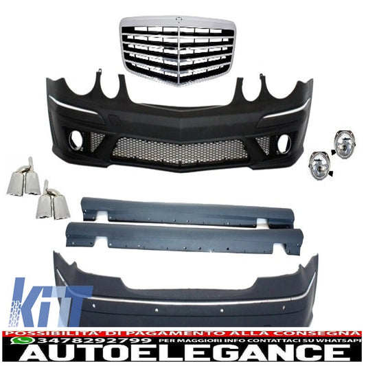 kit carrozzeria + griglia centrale adatto per mercedes-benz classe e w211 2002-2009 e63 a-design