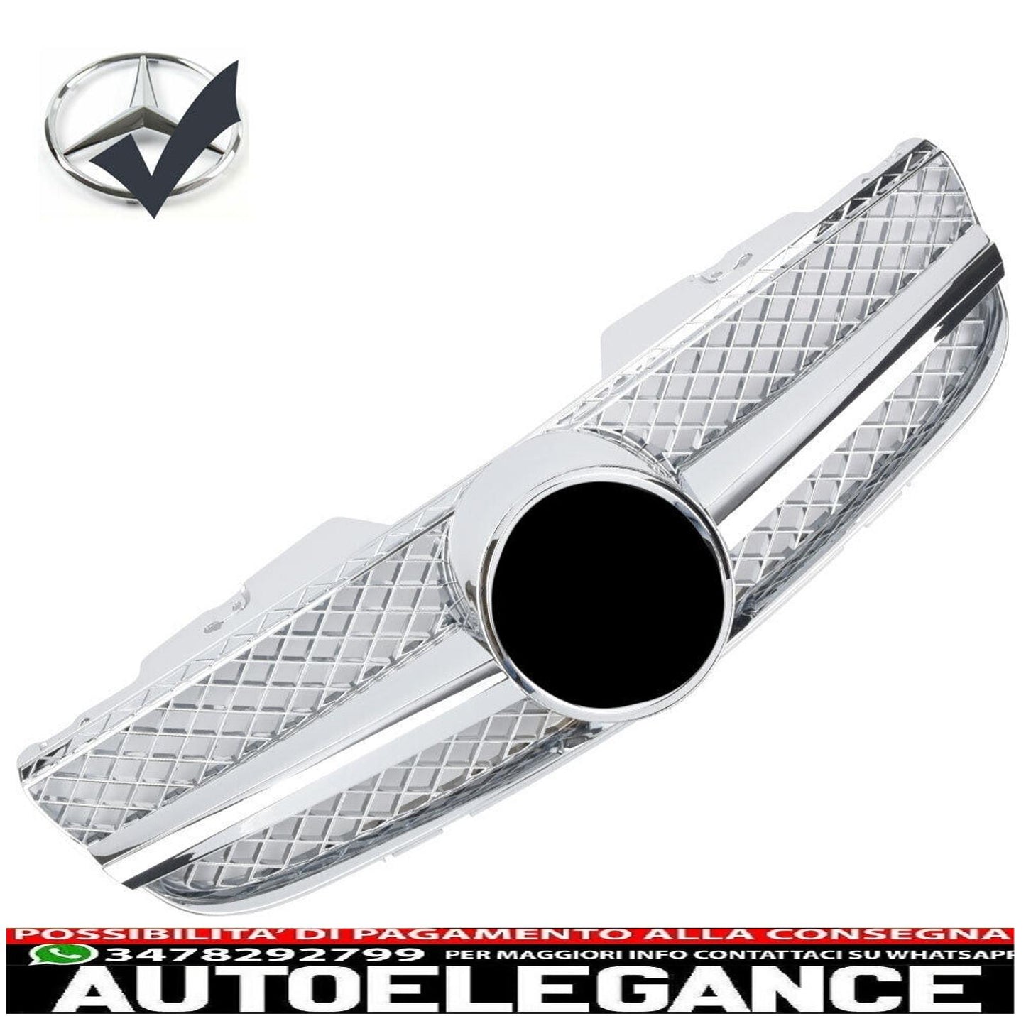 Griglia del radiatore sportiva per Mercedes R230 SL 2006-2008 cromata