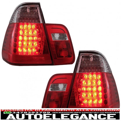 led rear lights suitable for bmw 3 series e46 limousine 4d (09.2001-03.2005) red transparent