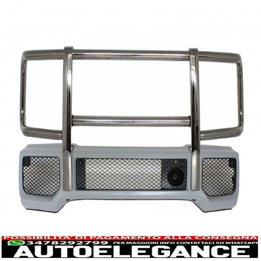 paraurti anteriore con bullbar nero cromato adatto per mercedes classe g w463 (1989-2018) design g63 g65