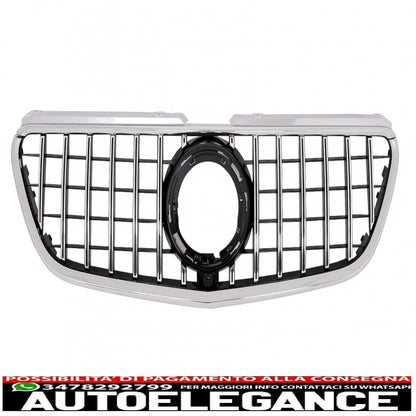 central grille suitable for mercedes vito (w447) (2020 onwards) gtr design panamericana black chrome 