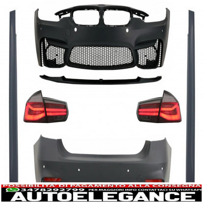 complete body kit suitable for bmw f30 (2011-2019) with led rear lights dynamic sequential cornering light evo ii m3 cs style without fog lights 