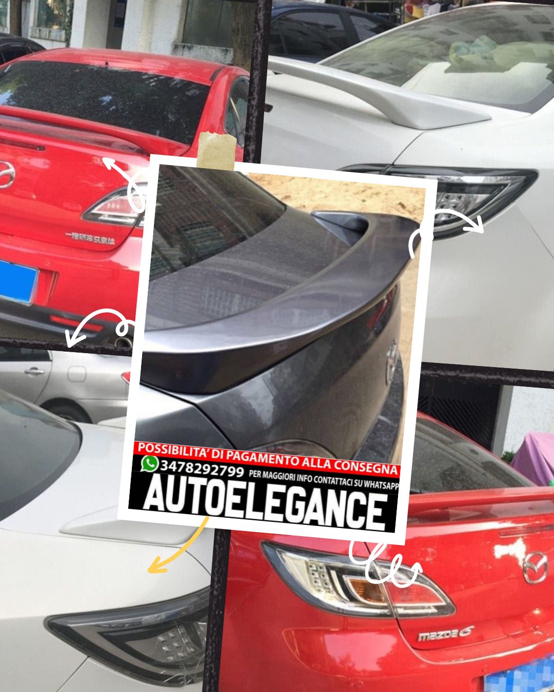 SPOILER adatto per Mazda 6 MK2 sedan 2007-12