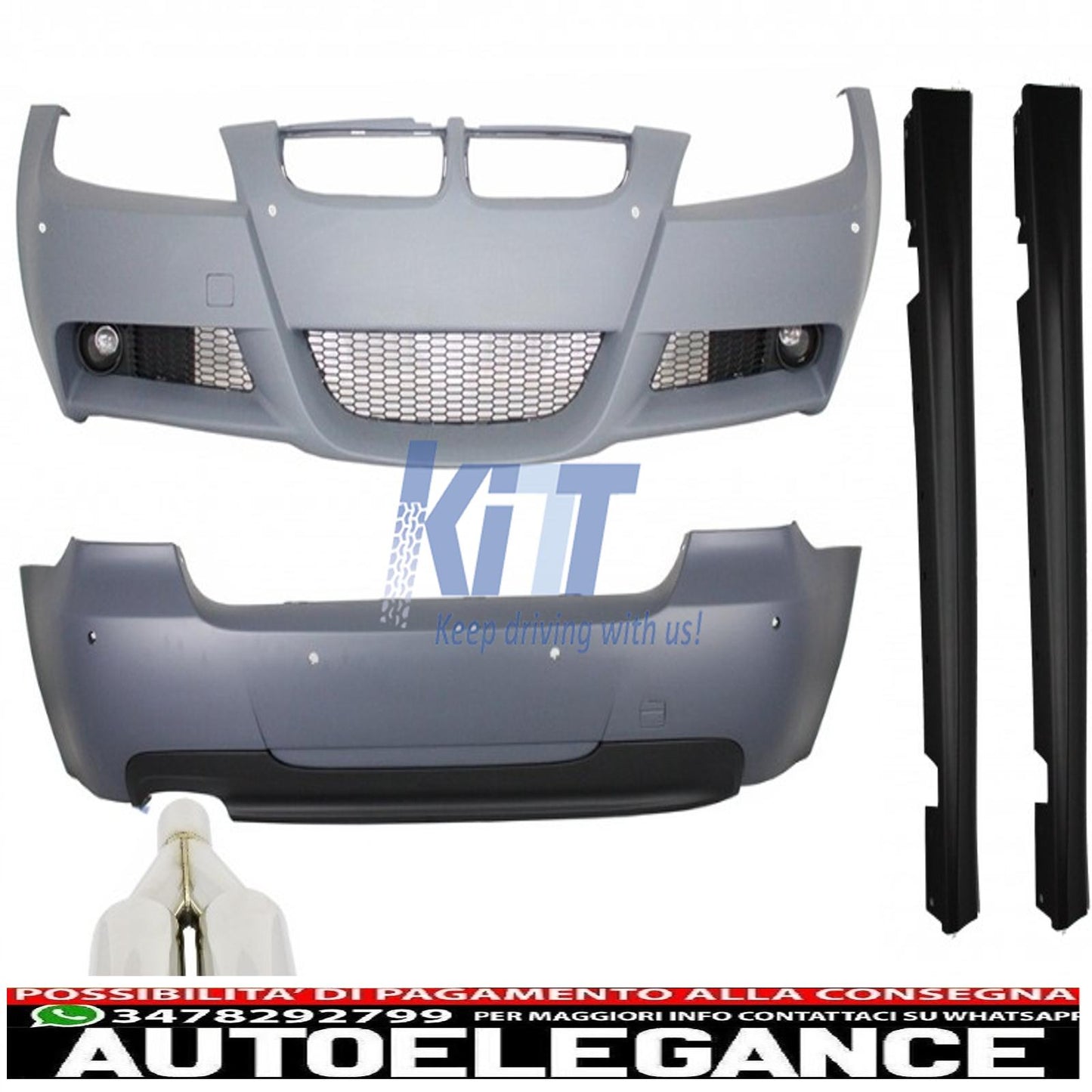 body kit suitable for bmw 3 series touring e91 (2005-2008) m-technik design with m-power exhaust silencer 