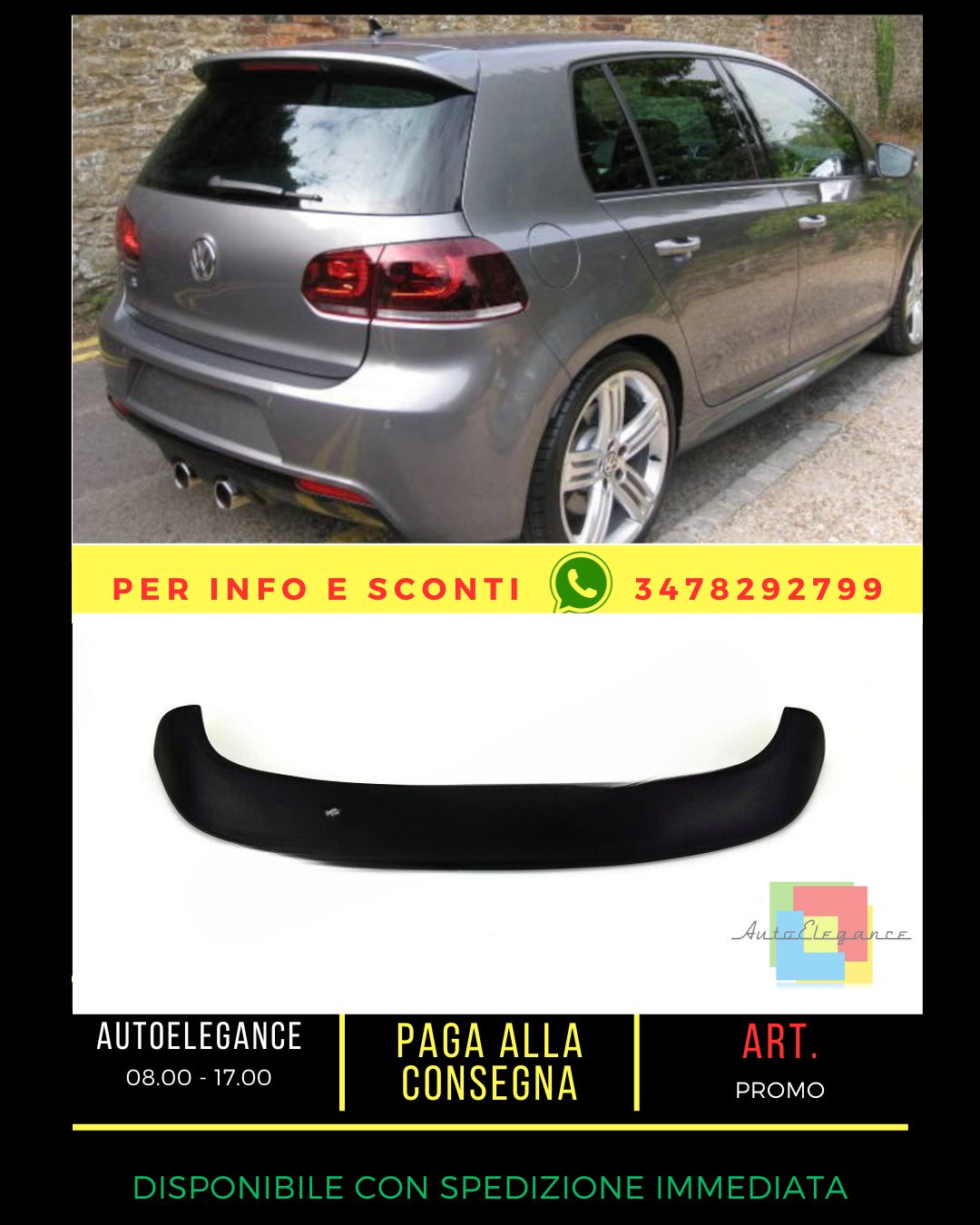 🔥 SPOILER ADATTO PER VW Golf 6 2008-2016🔥
