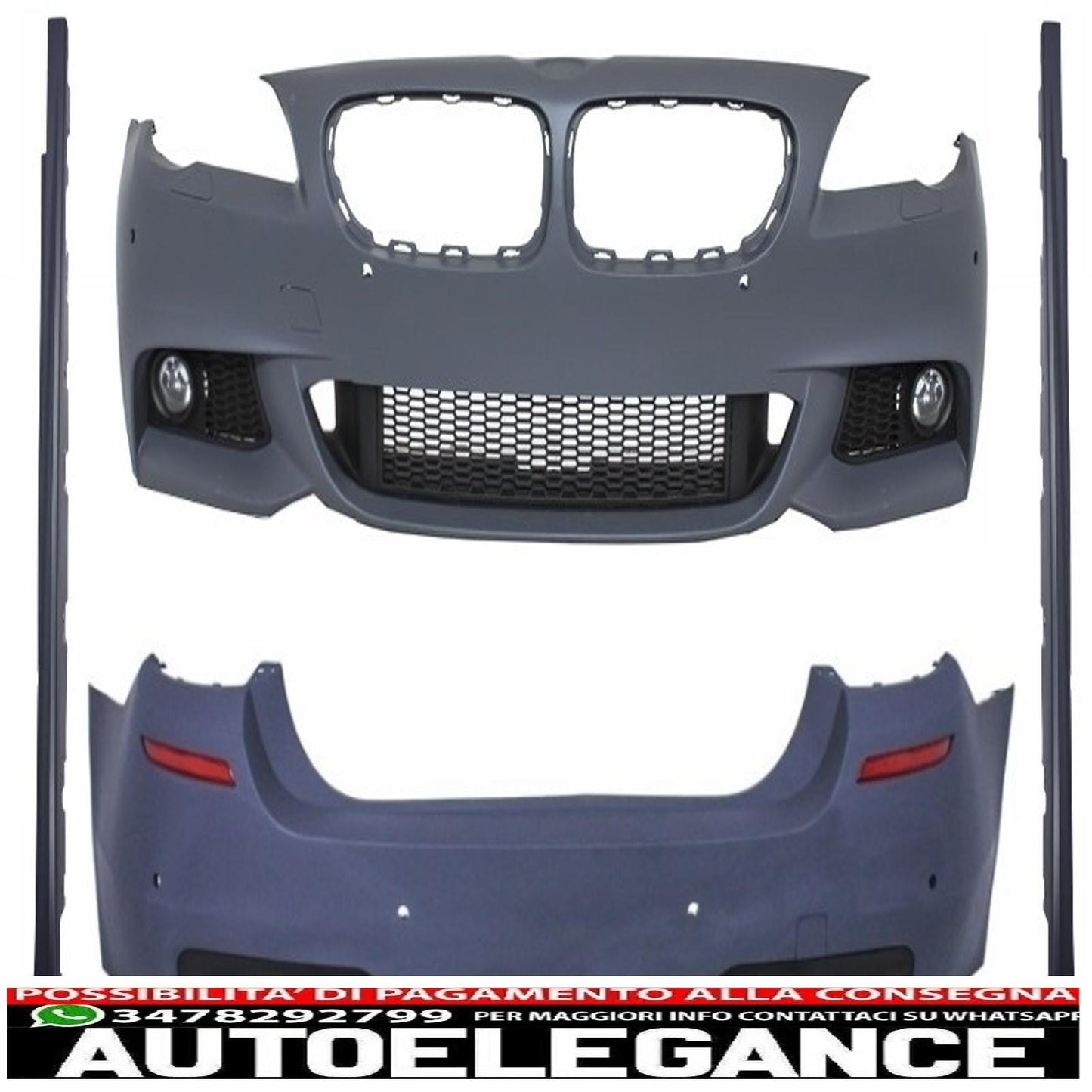 kit carrozzeria completo adatto per bmw f11 serie 5 touring (2011+) m-technik m5 minigonne laterali design con pdc