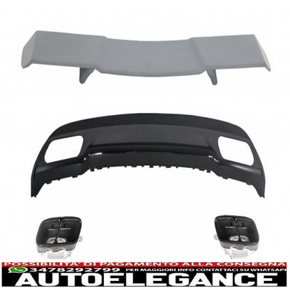 spoiler per bagagliaio, spoiler per cofano del bagagliaio, diffusori, punte di scarico adatte per mercedes w176 classe a 12+ sport nero