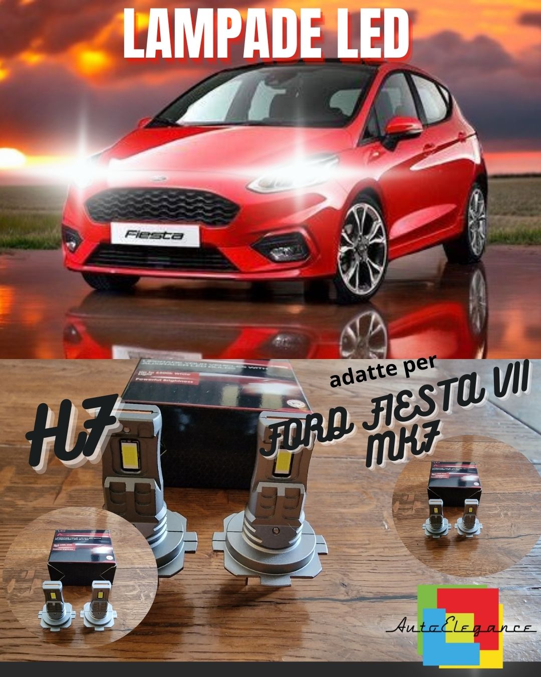 KIT LED H7 PER FORD FIESTA VII MK7 6000K BIANCO 6000 LUMEN CANBUS ANABBAGLIANTI